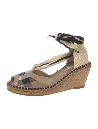 Burberry Canvas Printed Slingback Pumps