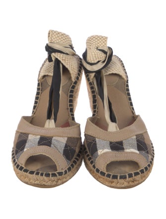 Burberry Canvas Printed Slingback Pumps
