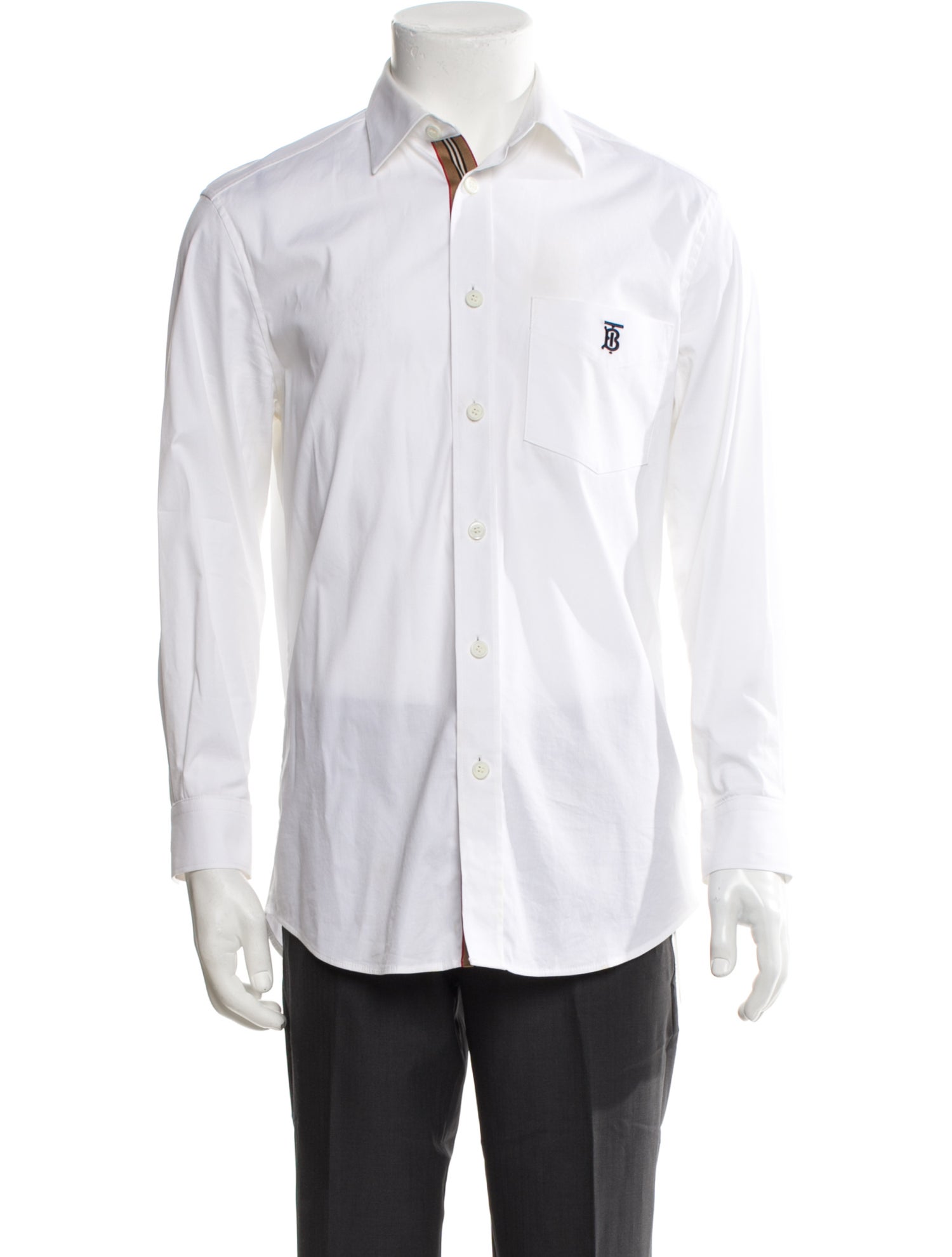Burberry TB Monogram Long Sleeve Dress Shirt