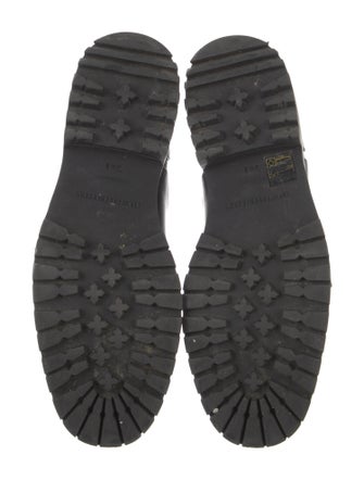 Burberry Leather Chain-Link Accents Combat Boots