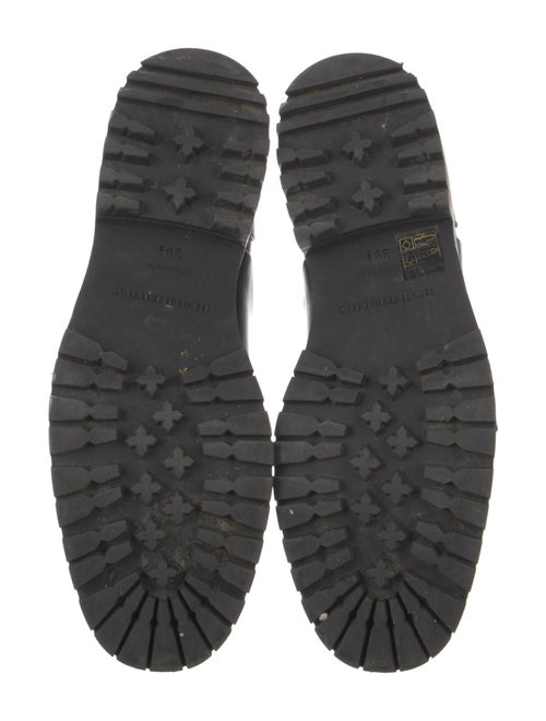 Burberry Leather Chain-Link Accents Combat Boots