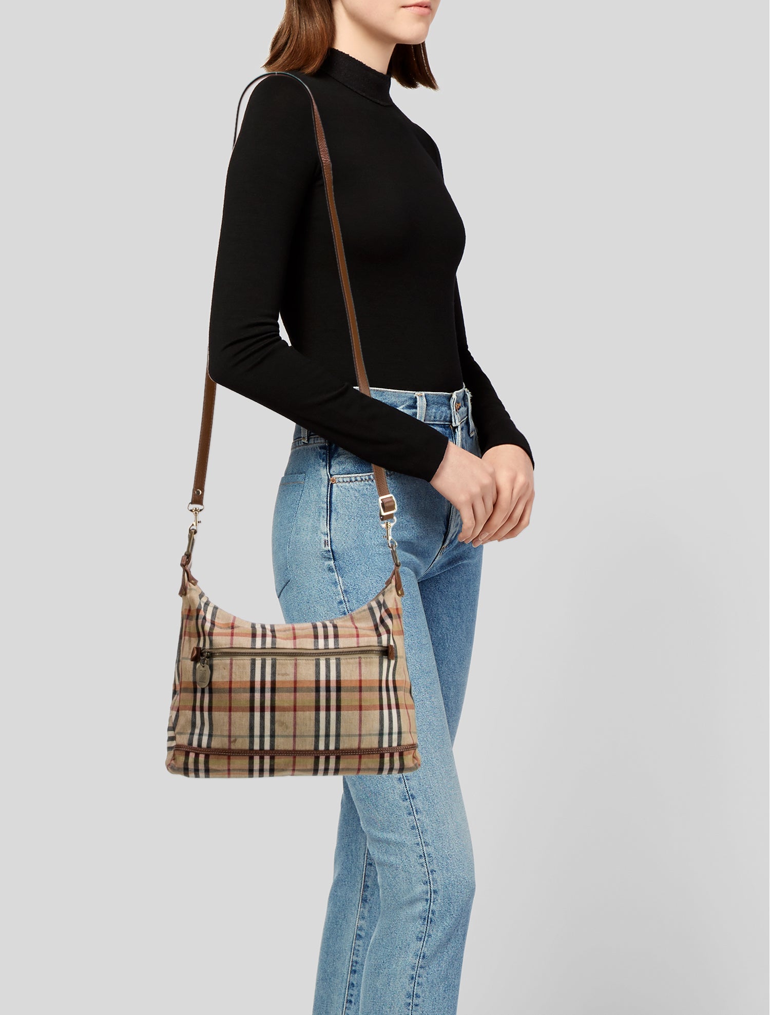 Burberry Haymarket Check Hobo Vintage