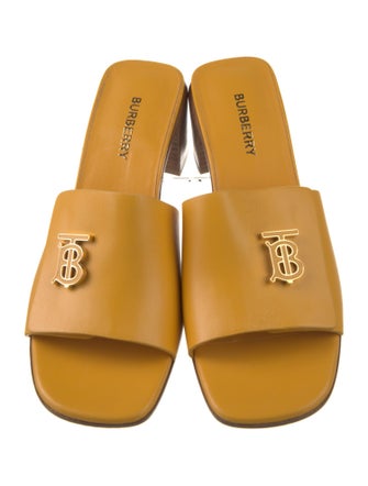 Burberry TB Monogram Leather Slides