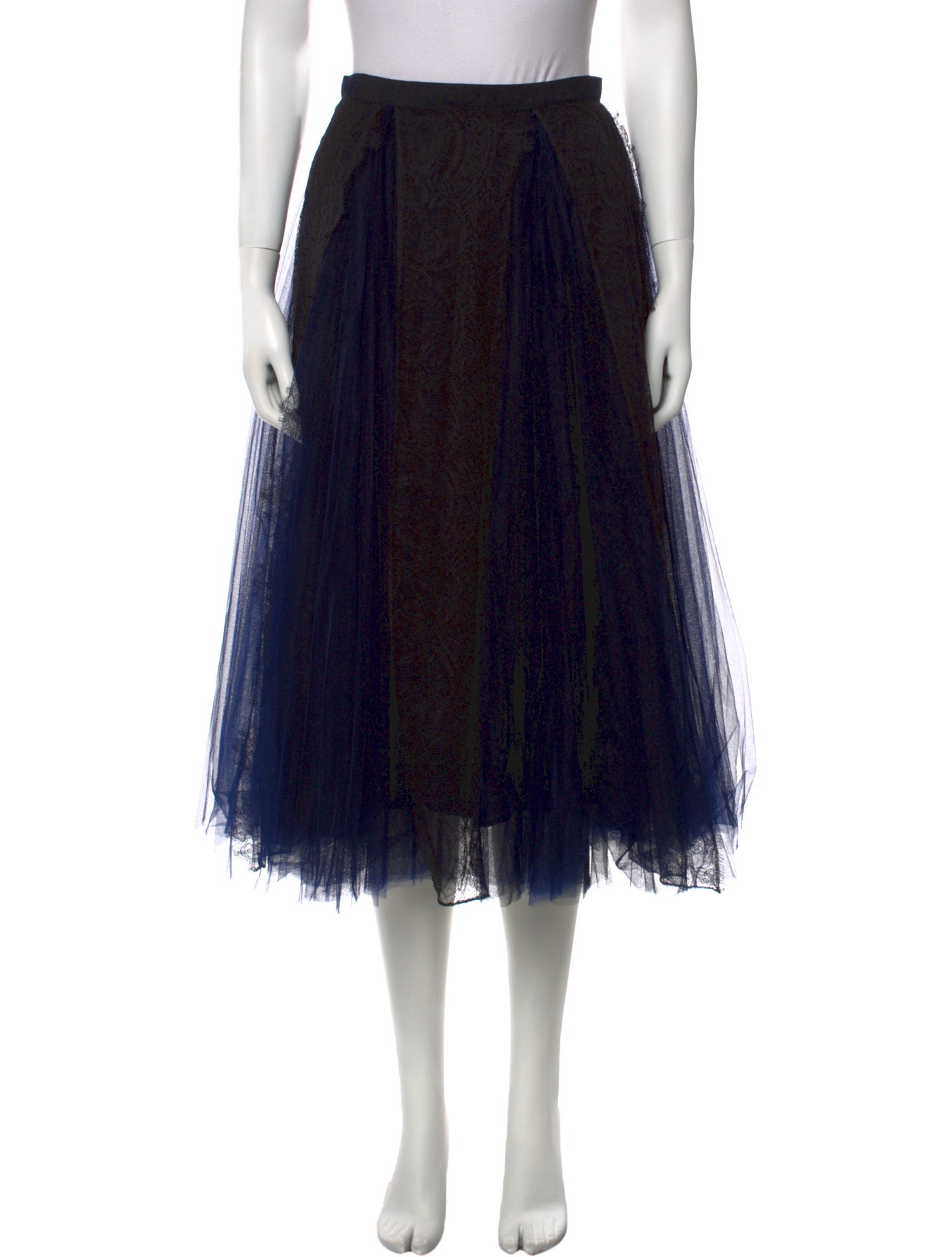 Burberry Silk Midi Length Skirt