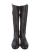 Burberry House Check Pattern Leather Riding Boots
