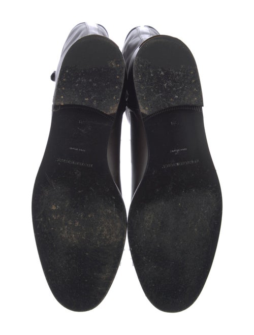 Burberry House Check Pattern Leather Riding Boots