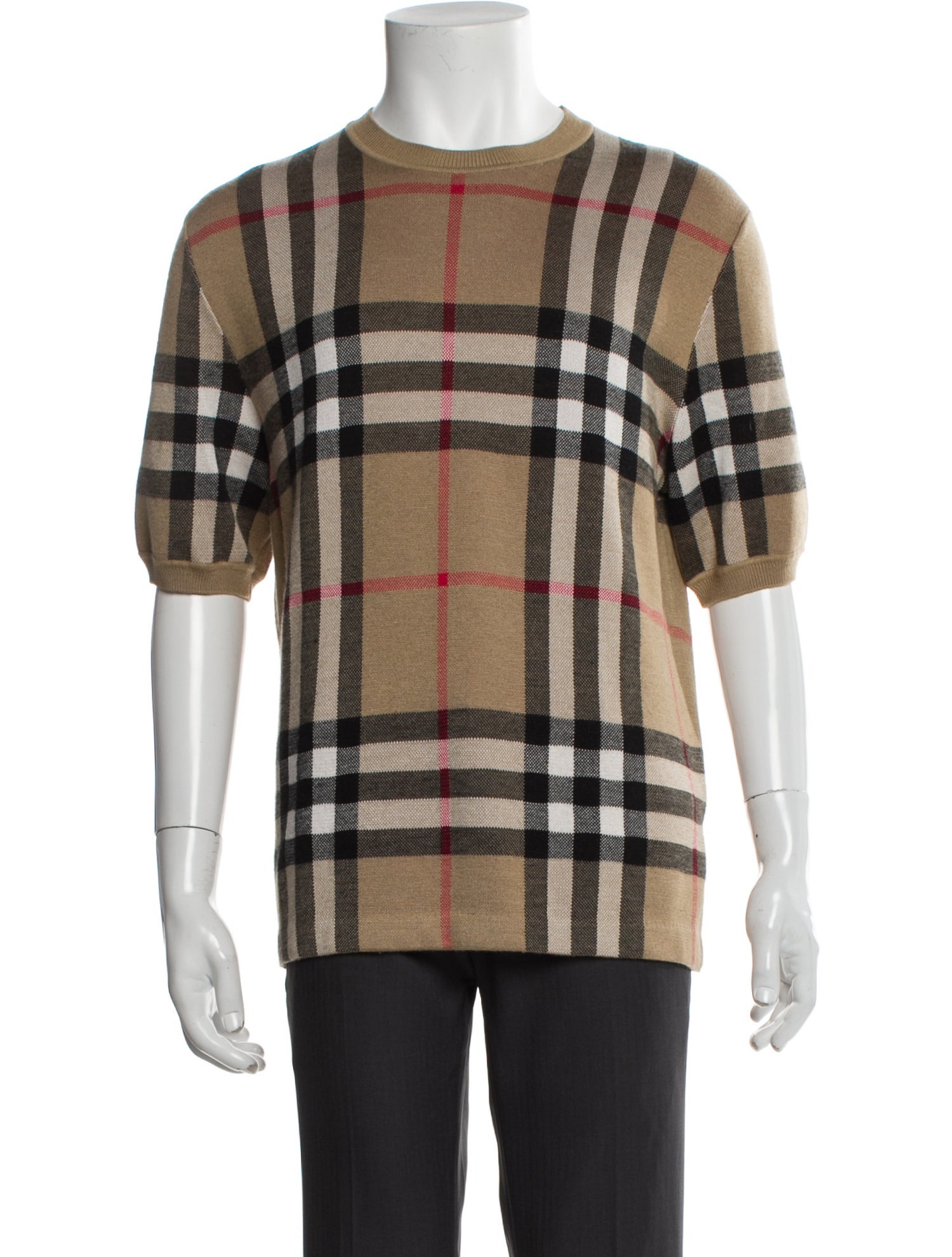 Burberry House Check Pattern Silk T-Shirt