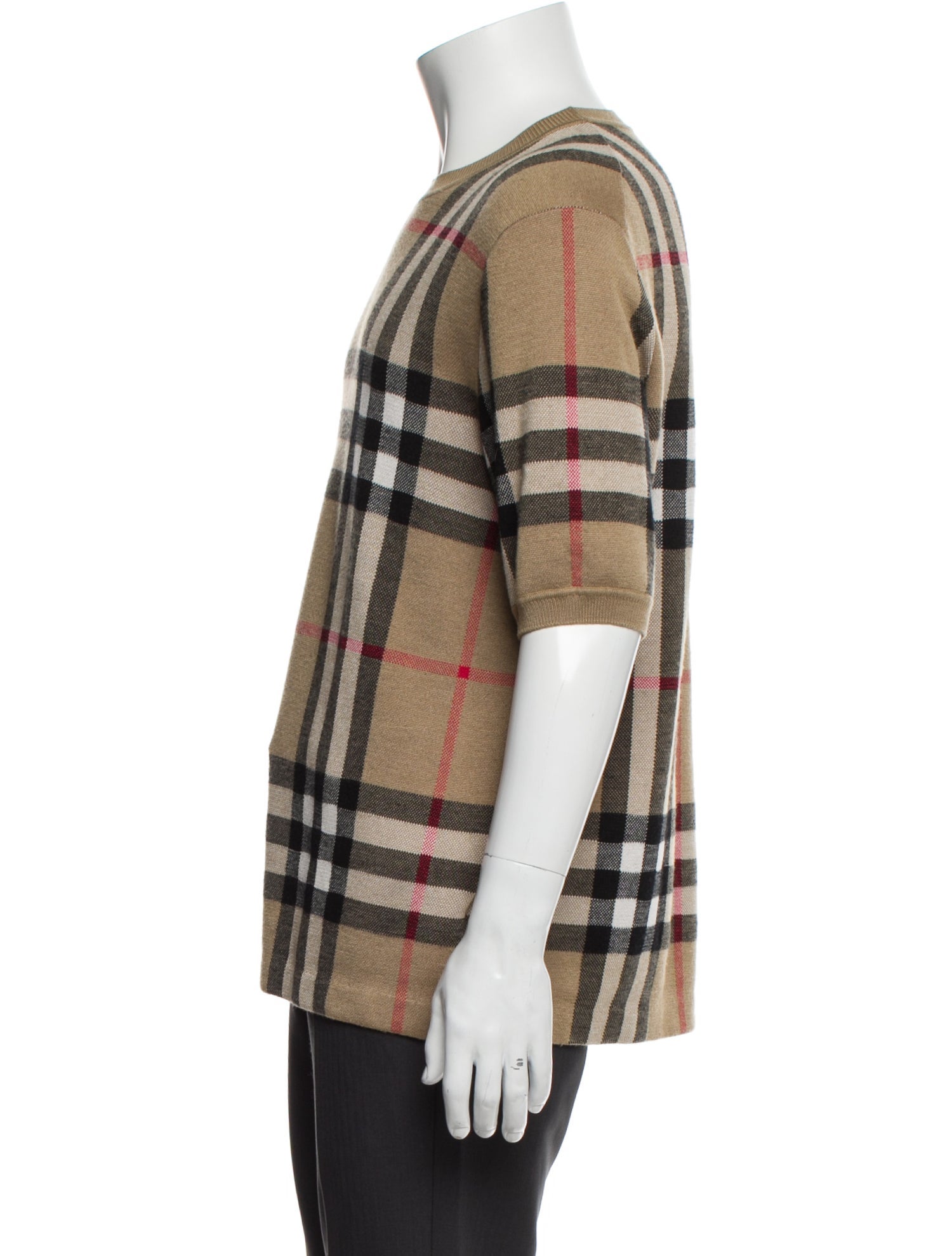 Burberry House Check Pattern Silk T-Shirt