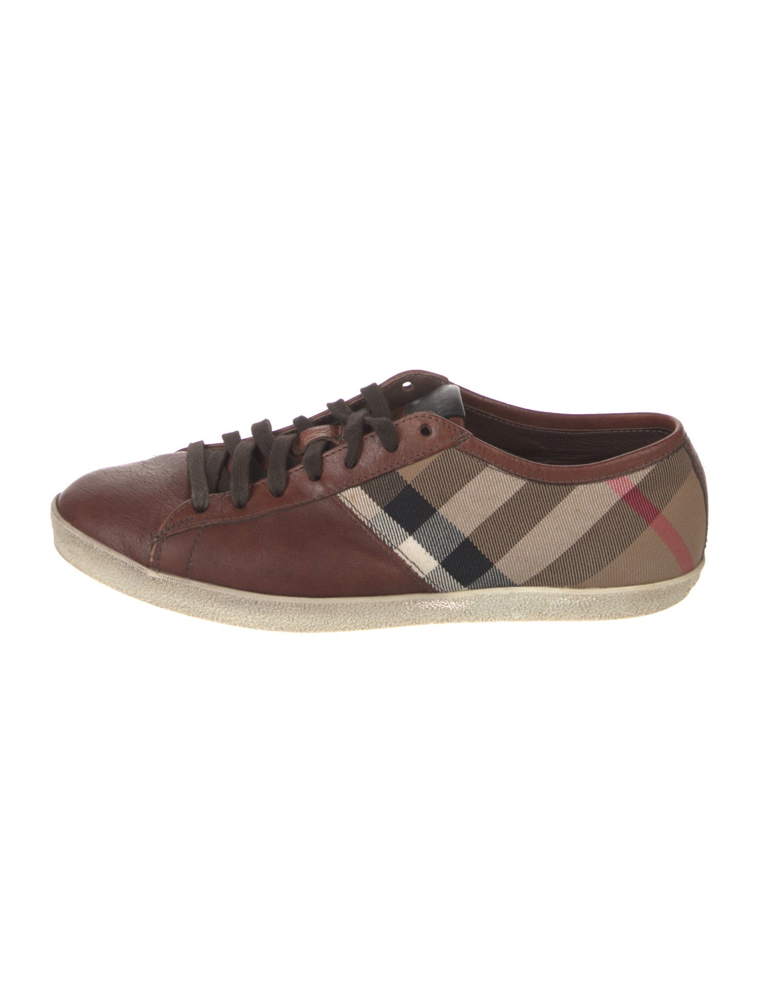 Burberry Nova Check Pattern Leather Sneakers