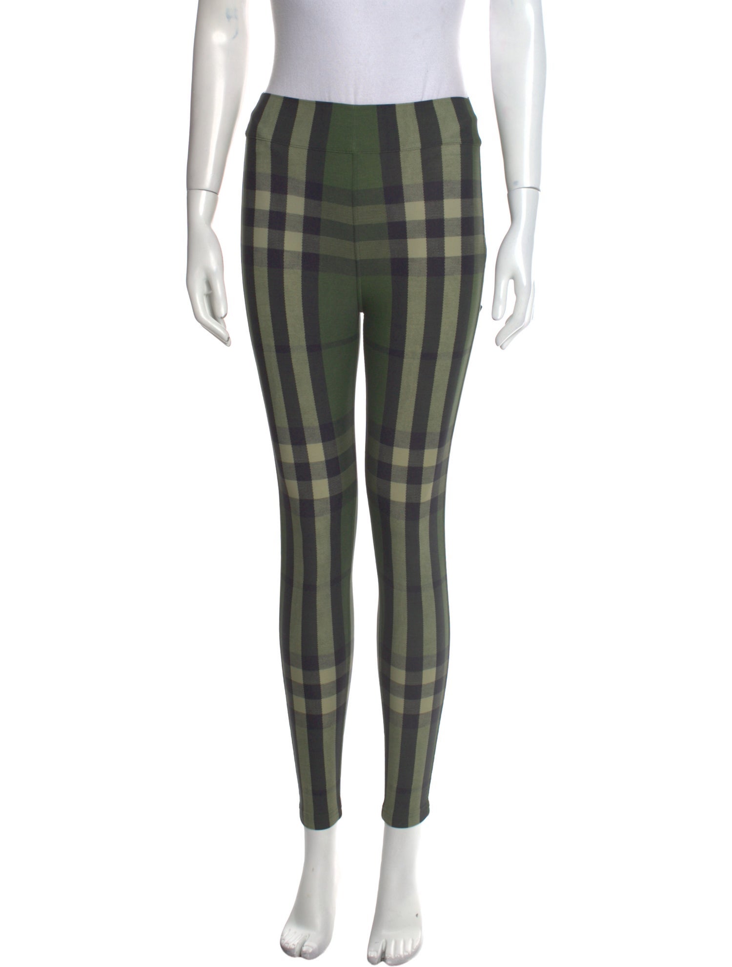 Burberry Plaid Print Skinny Leg Pants