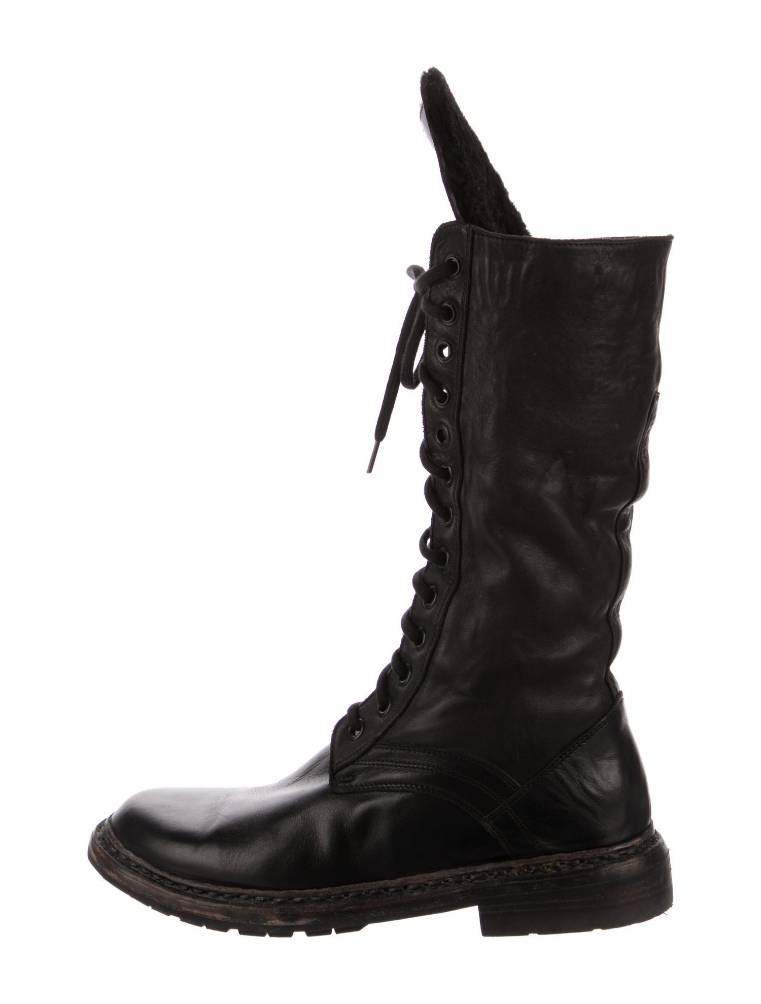 Burberry Leather Combat Boots