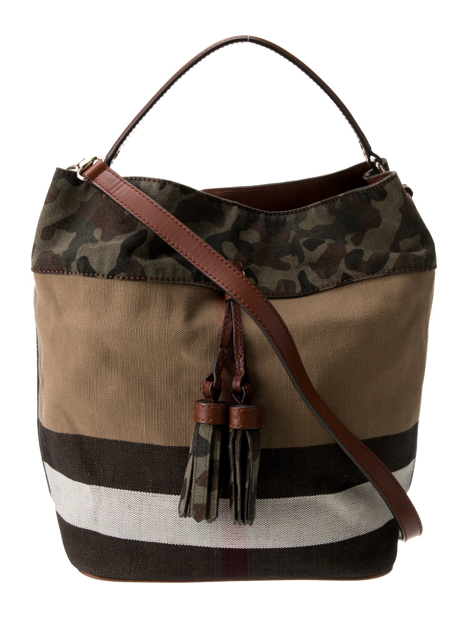 Burberry Exploded Check Bucket Bag