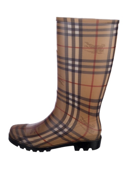 Burberry Haymarket Check Pattern Rubber Rain Boots