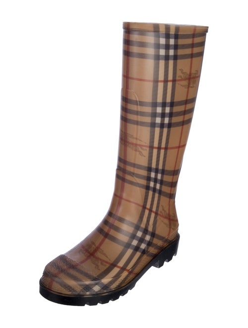 Burberry Haymarket Check Pattern Rubber Rain Boots