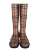 Burberry Haymarket Check Pattern Rubber Rain Boots