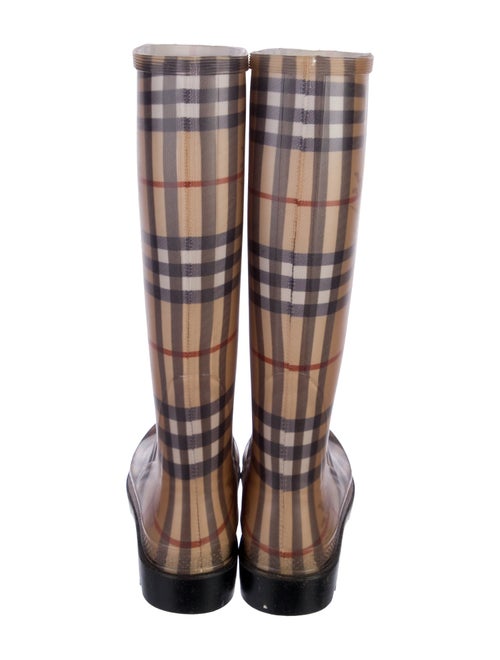 Burberry Haymarket Check Pattern Rubber Rain Boots