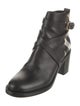 Burberry House Check Pattern Leather Moto Boots