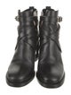 Burberry House Check Pattern Leather Moto Boots