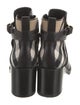 Burberry House Check Pattern Leather Moto Boots