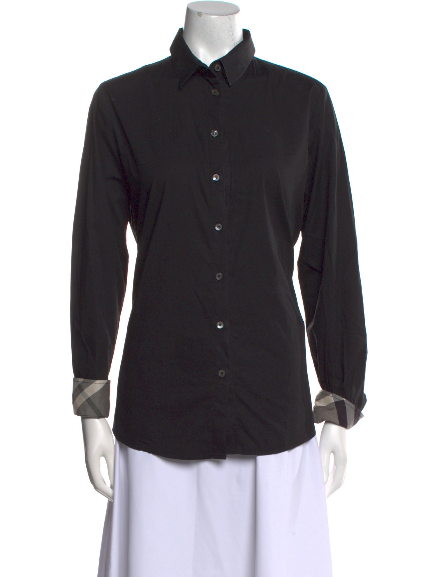 Burberry Long Sleeve Button-Up Top