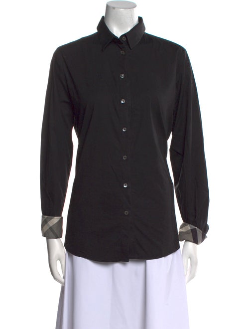 Burberry Long Sleeve Button-Up Top