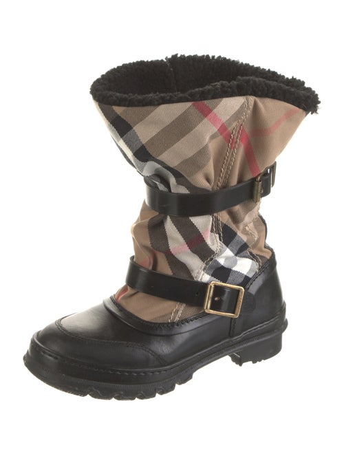 Burberry Canvas Plaid Print Boots