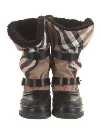 Burberry Canvas Plaid Print Boots