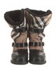 Burberry Canvas Plaid Print Boots