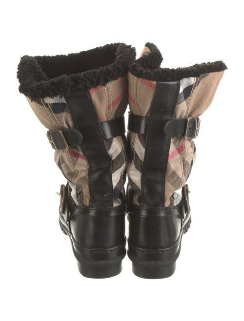 Burberry Canvas Plaid Print Boots