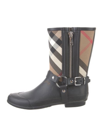 Burberry Nova Check Pattern Rubber Rain Boots