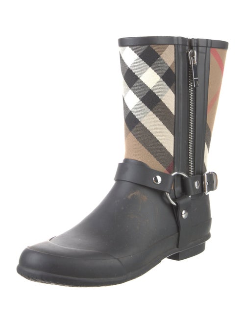 Burberry Nova Check Pattern Rubber Rain Boots