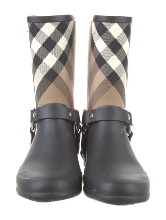 Burberry Nova Check Pattern Rubber Rain Boots