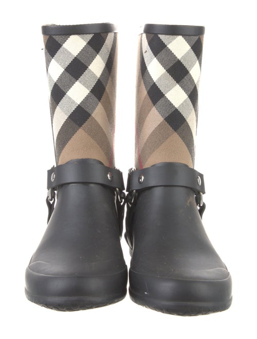 Burberry Nova Check Pattern Rubber Rain Boots