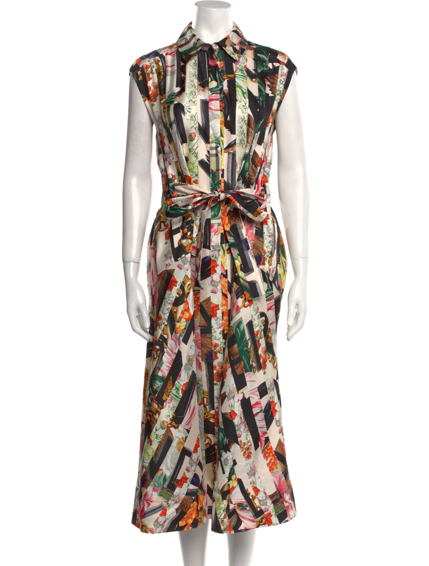 Burberry Silk Midi Length Dress