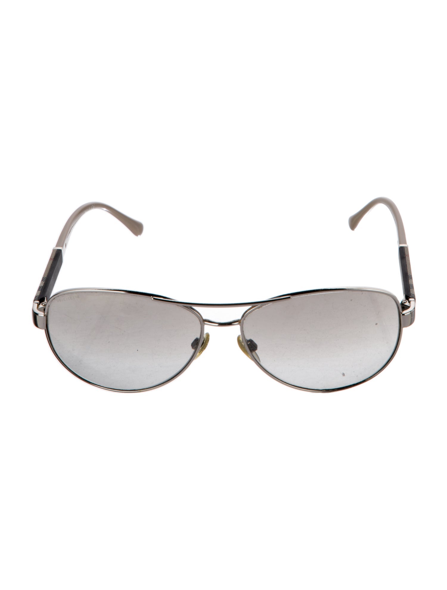 Burberry Nova Check Pattern Aviator Sunglasses