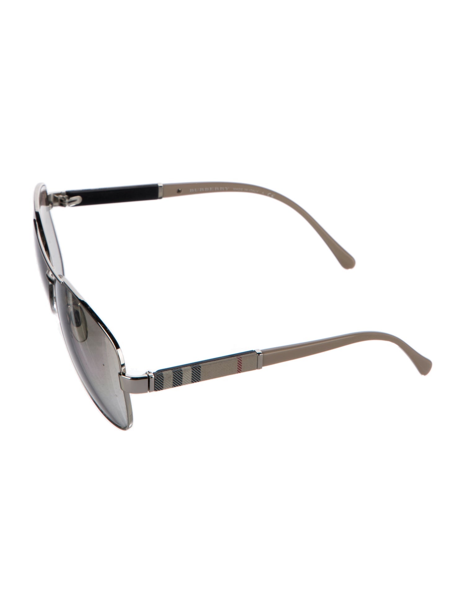 Burberry Nova Check Pattern Aviator Sunglasses