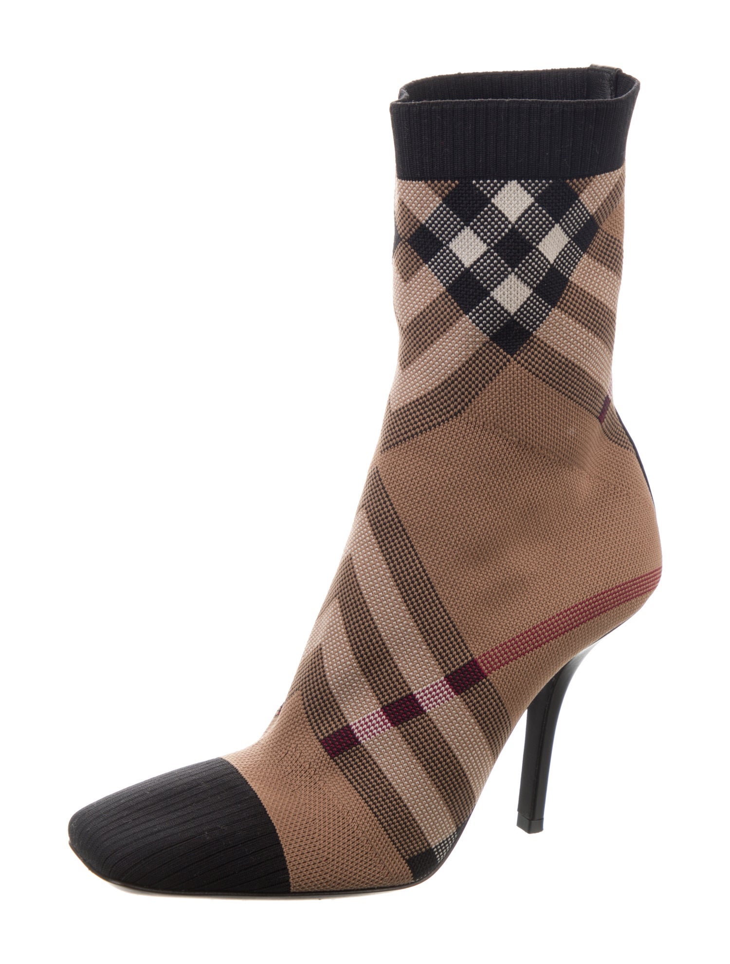 Burberry Smoked Check Pattern Sock Boots