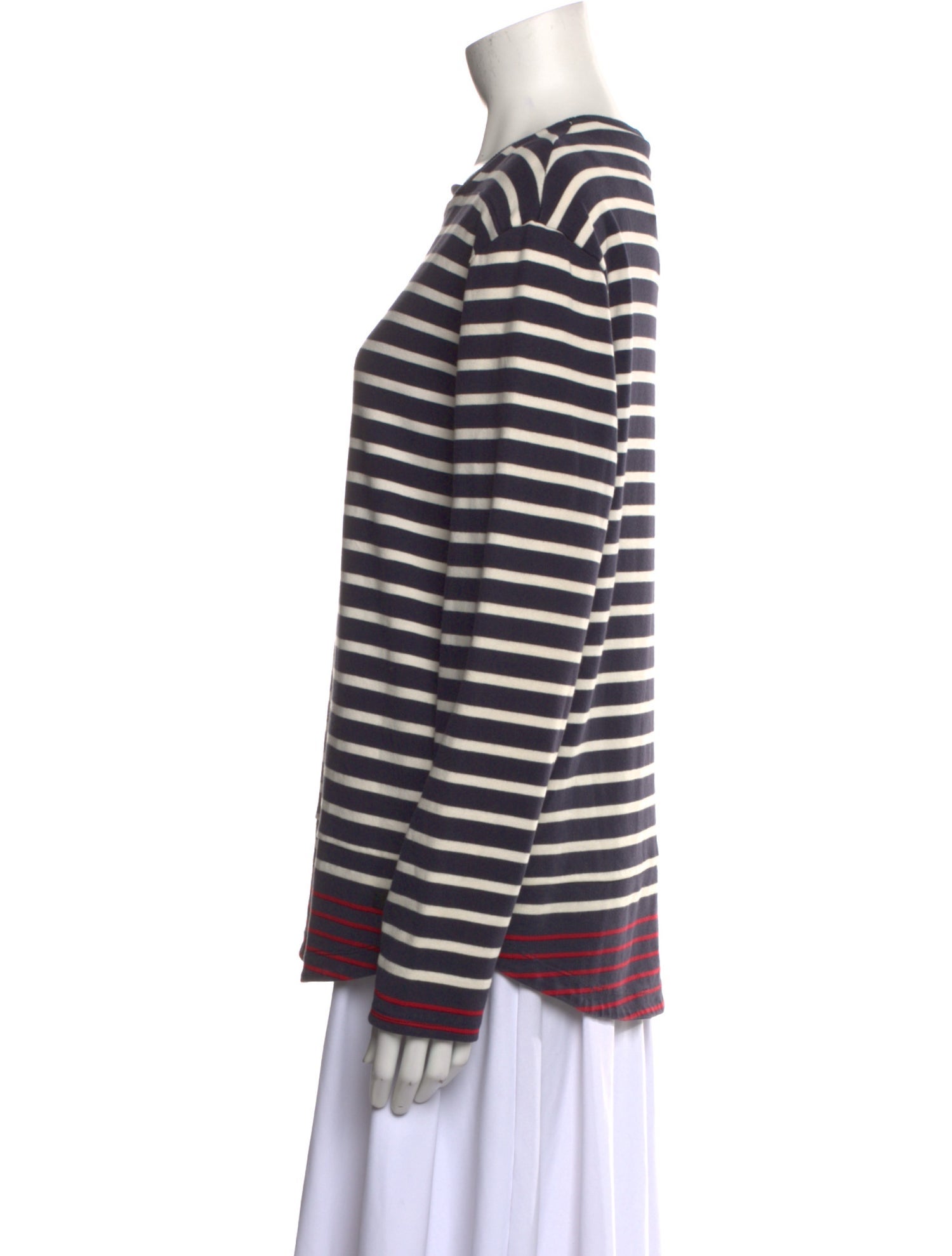 Burberry Striped Square Neckline Top