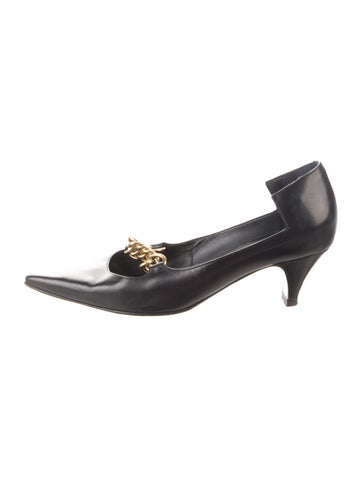 BURBERRY Pumps Leather Chain-Link Accents IT 38.5 | 8.5