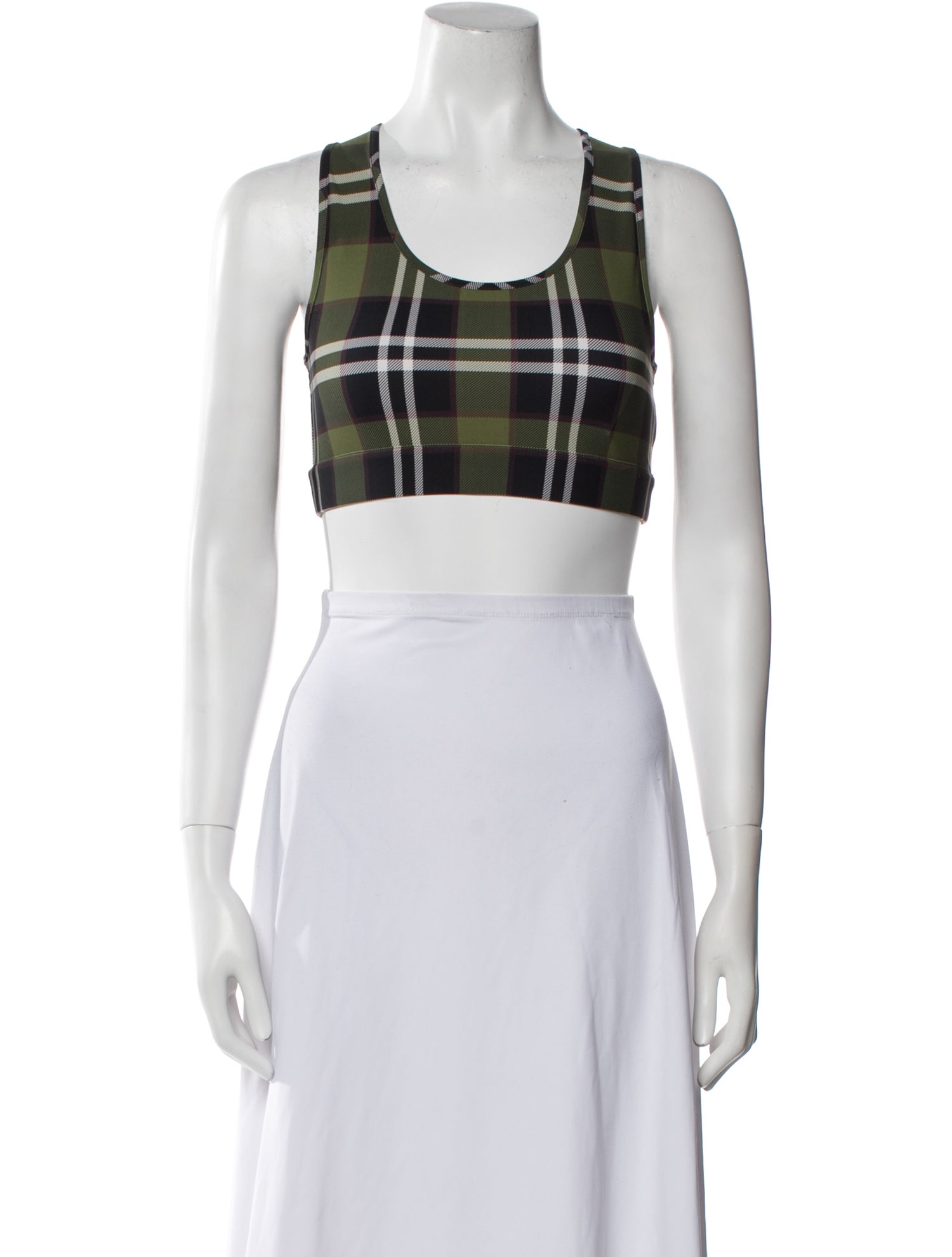 Burberry Nylon Plaid Print Crop Top w/ Tags