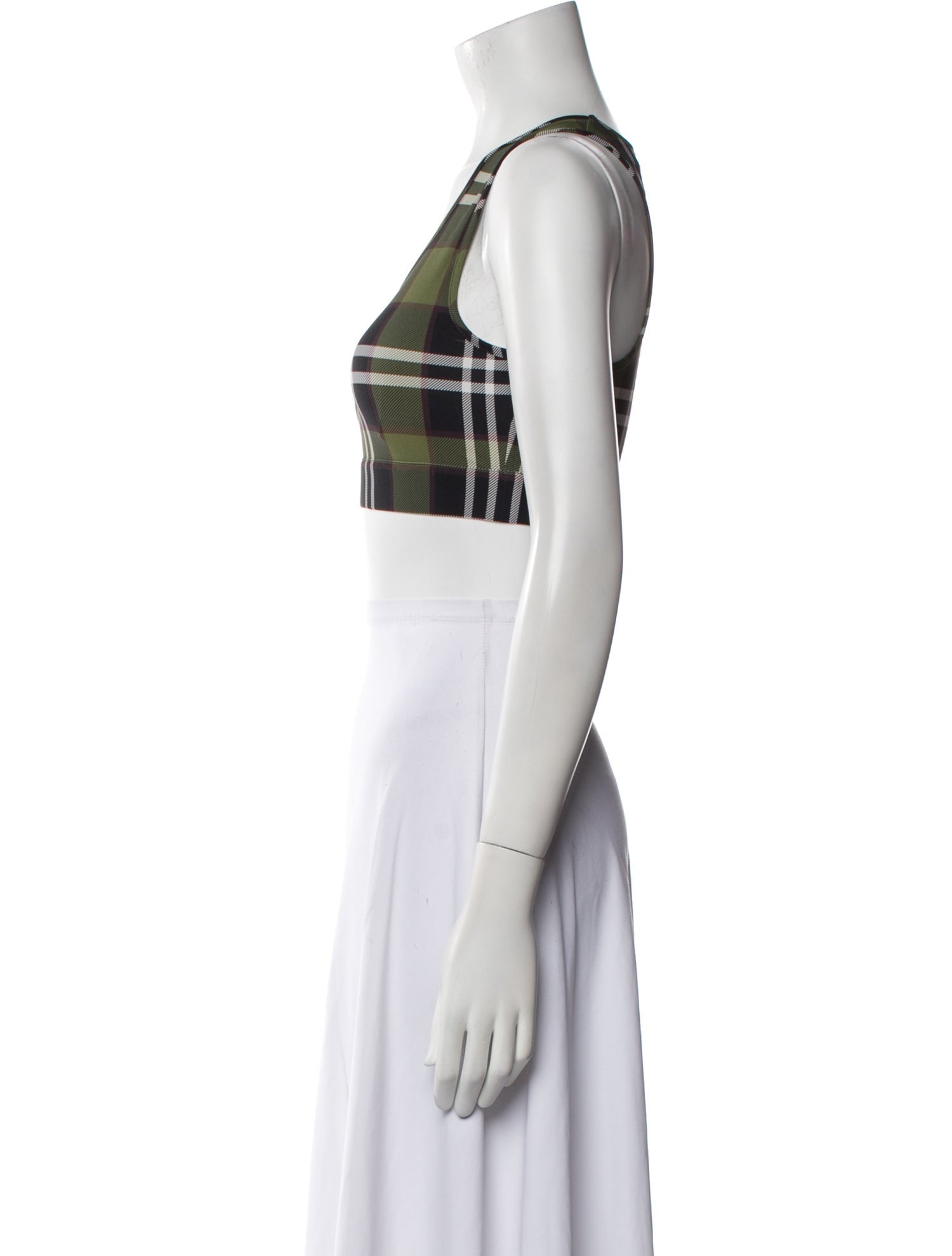 Burberry Nylon Plaid Print Crop Top w/ Tags