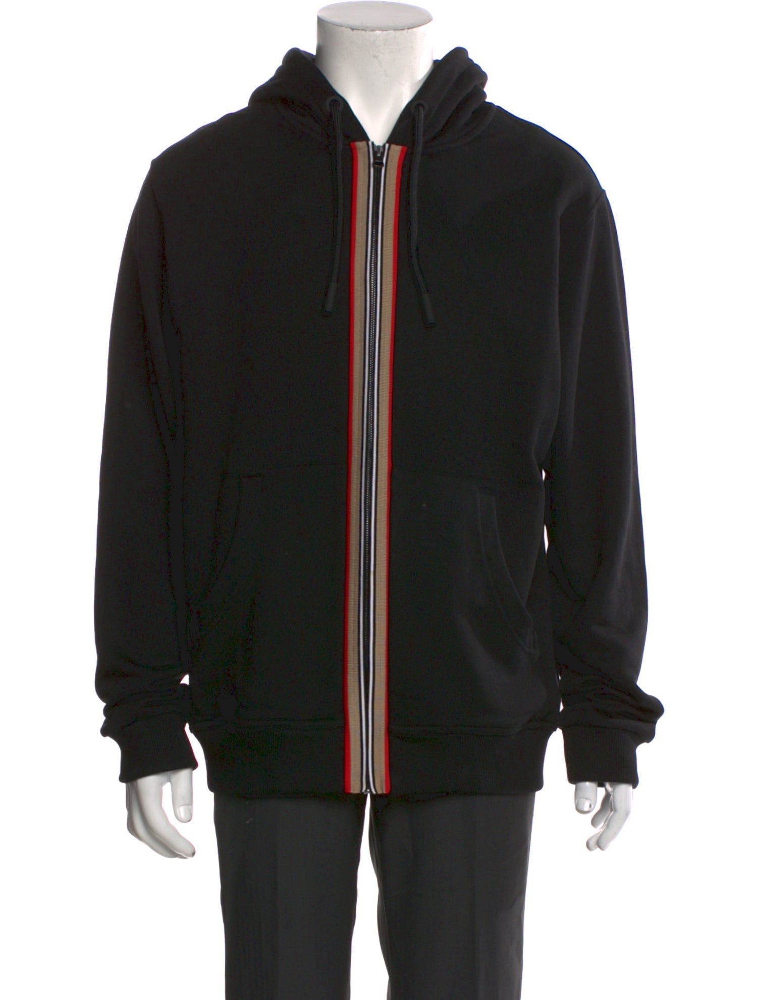 Burberry Striped V-Neck Hoodie