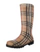 Burberry Rubber Plaid Print Rain Boots