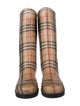 Burberry Rubber Plaid Print Rain Boots