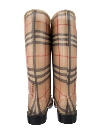 Burberry Rubber Plaid Print Rain Boots