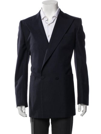 Burberry Wool Plaid Print Blazer