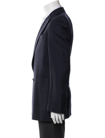 Burberry Wool Plaid Print Blazer