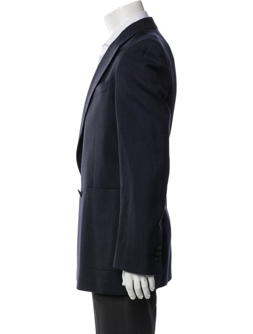 Burberry Wool Plaid Print Blazer