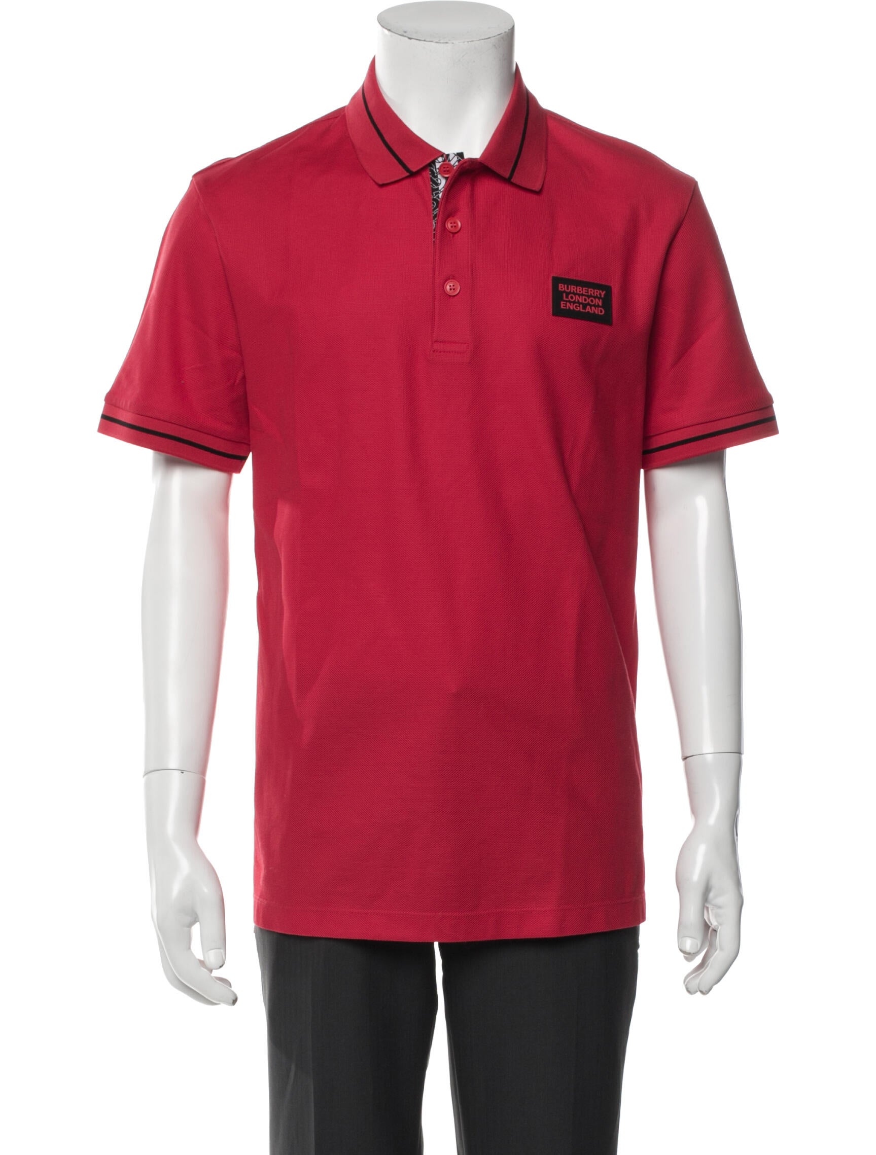 Burberry Nova Check Pattern Crew Neck Polo Shirt