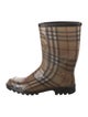 Burberry Rubber Plaid Print Rain Boots